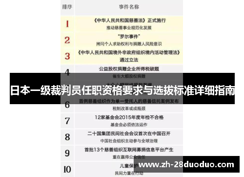 日本一级裁判员任职资格要求与选拔标准详细指南