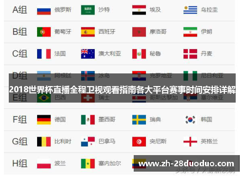 2018世界杯直播全程卫视观看指南各大平台赛事时间安排详解